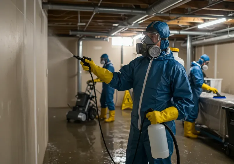 Basement Sanitization and Antimicrobial Treatment process in Burns Harbor, IN