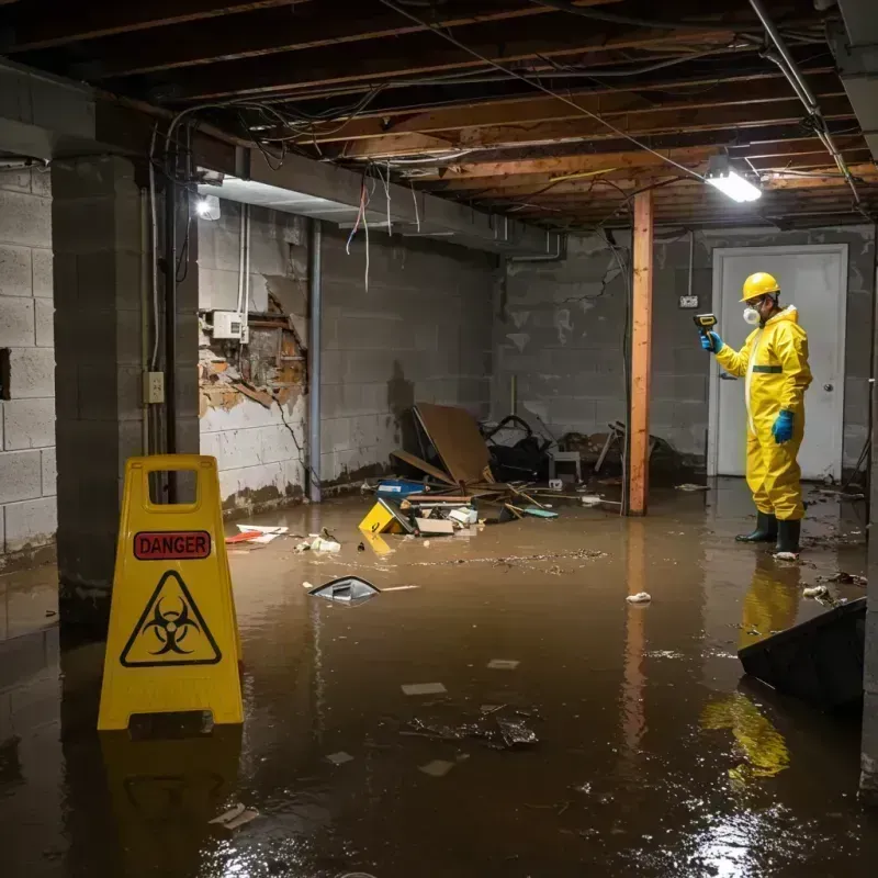 Flooded Basement Electrical Hazard in Burns Harbor, IN Property