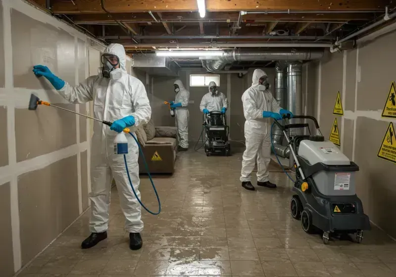 Basement Moisture Removal and Structural Drying process in Burns Harbor, IN